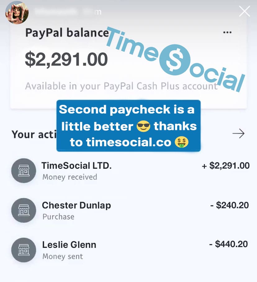 Timesocial payment proof